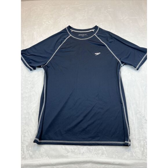 Speedo Sport Shirt sun blocker Navy Large With White Trim - Picture 5 of 8